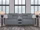 Signature Design by Ashley® Modmax II 3-Piece Pepper/Salt Power Reclining Small Spaced Sectional with Audio Console-1