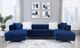 Furniture of America® Ciabattoni 3-Piece Navy U-Shape Sectional-1