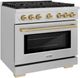 ZLINE Autograph Edition Paramount Series 36" Stainless Steel Pro Style Gas Range with Polished Gold Accents -2