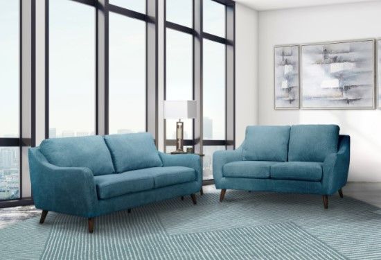 Mazin Furniture Kitchener Light Blue Loveseat-2