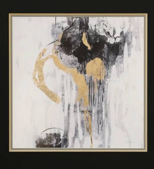 StyleCraft Golden Rain Black/Gold/White Wall Art-1