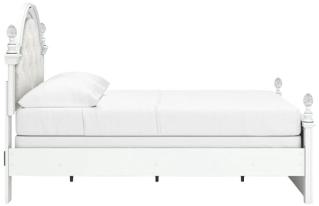 Signature Design by Ashley® Kozlani Matte White Full Upholstered Panel Bed-2