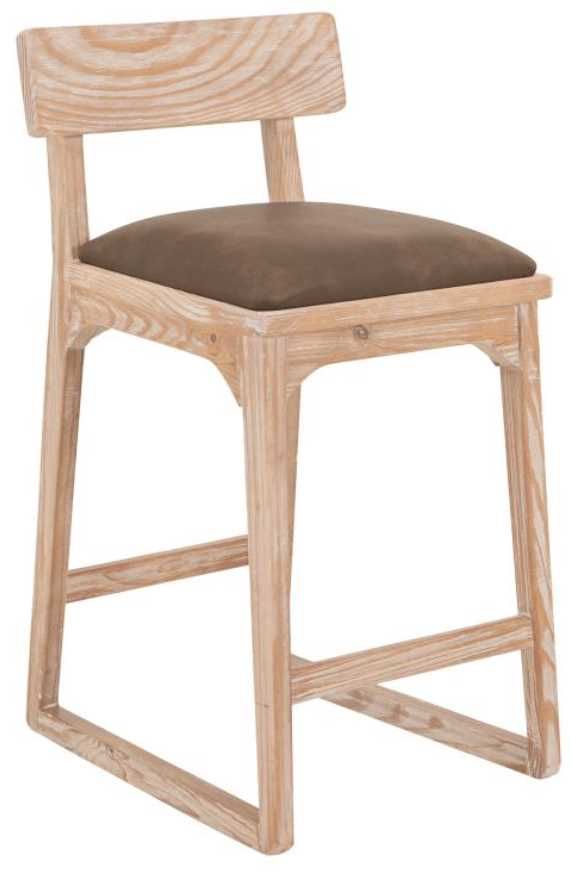 International Furniture Direct Balam Gunmetal/Stained White Upholstered Barstool-0