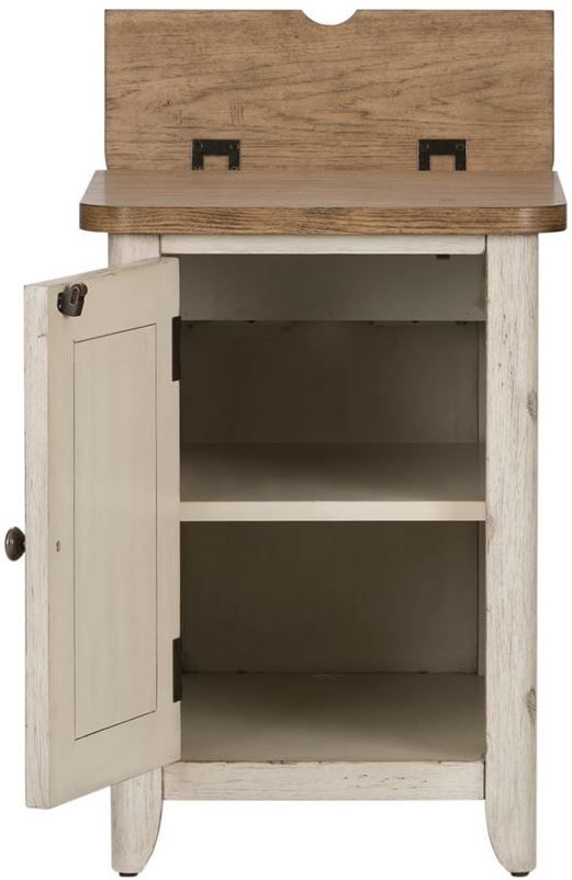 Liberty Furniture Farmhouse Reimagined Chestnut Side Table with Antique White Base-3
