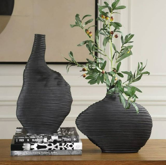 Uttermost® Duostacked 2-Piece Matte Black Vase Set-1