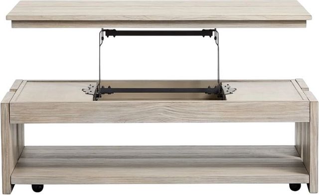 Magnussen Home® Conrad Gray Rectangular Lift Top Storage Cocktail Table with Casters-3