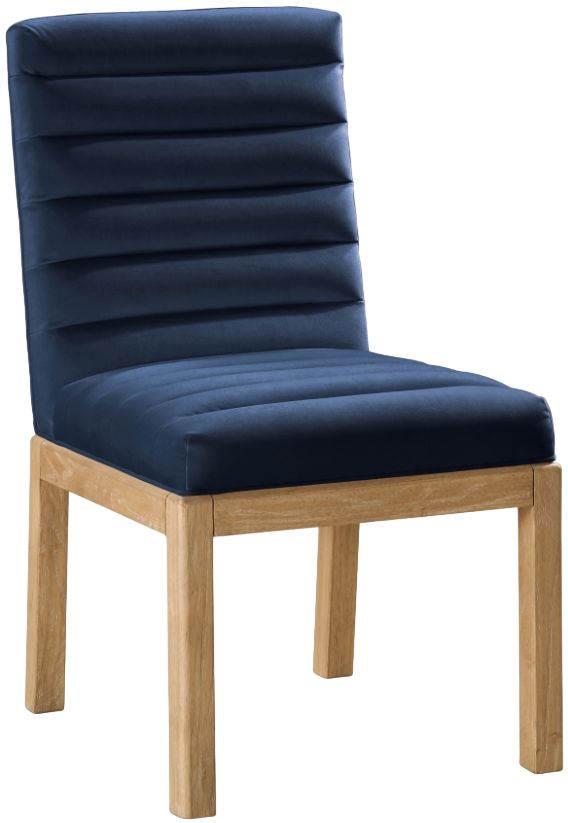 Meridian Furniture Evelyn Navy/Natural Velvet Upholstered Accent Chair-0