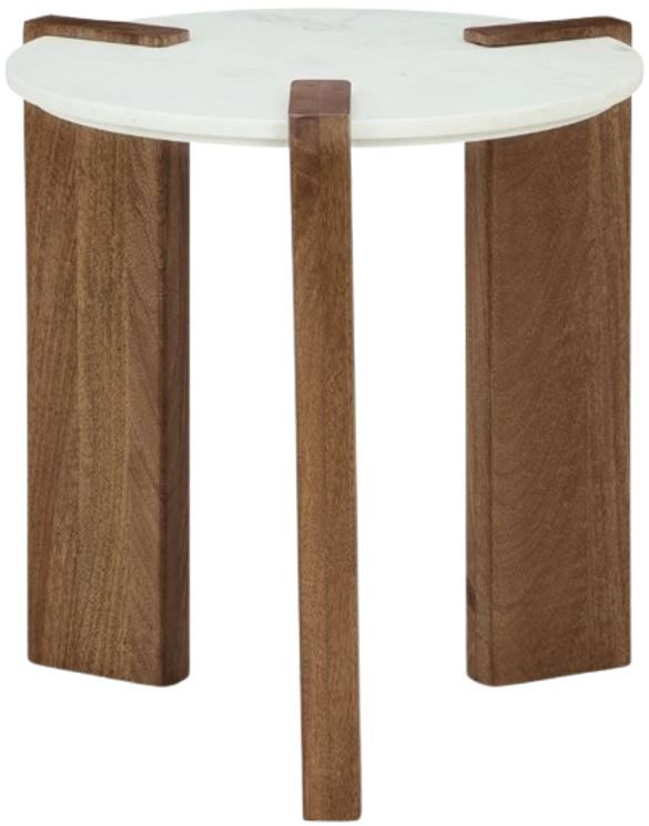 Signature Design by Ashley® Isanti White End Table with Brown Base-1