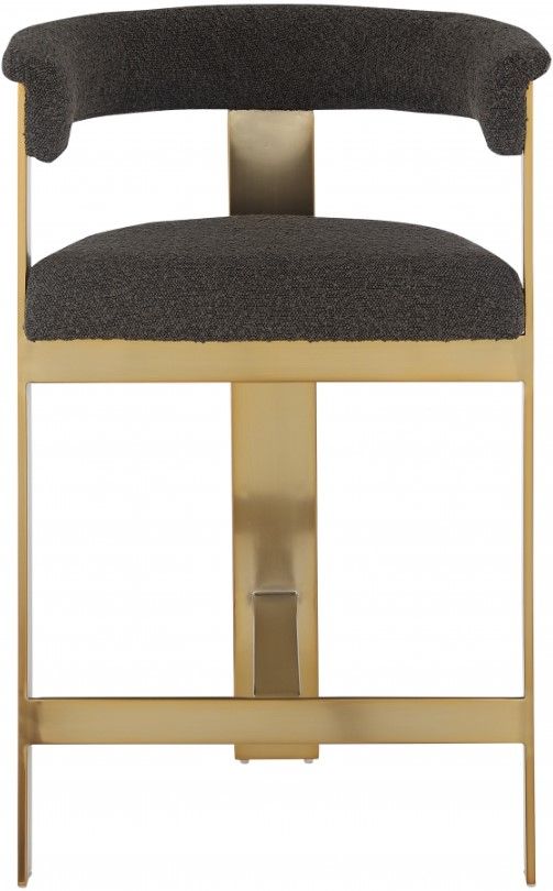 Meridian Furniture Romeo Brown/Gold Upholstered Counter Stool-1
