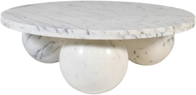 Meridian Furniture Spherical White Marble Coffee Table-0