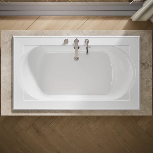 KOHLER® Memoirs® White 72" x 42" Drop-In Heated BubbleMassage™ Air Bath-2
