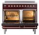 Ilve® Nostalgie II Noblesse 40'' Burgundy Pro Style Induction Range with Copper Trim-2