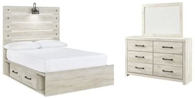 Signature Design by Ashley® Cambeck 2-Piece Whitewash Full Panel Bed Set-0