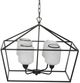 A & B Home Black Rectangle Iron and Glass Chandelier-2