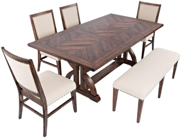 Jofran Inc. Fairview 6-Piece Beige/Oak Dining Set-2