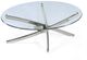 Magnussen Home® Zila Glass Oval Cocktail Table with Brushed Nickel Base-0