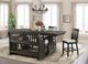 Elements International Stone Charcoal/Cream Slat Back Counter Dining Side Chair-4