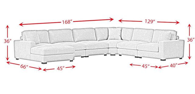 Elements International Arizona 6-Piece Steno Stone Modular Sectional and Left-Arm Facing Chaise-1