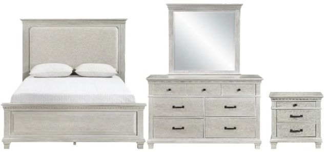 New Classic® Home Furnishings Silver Sands 4-Piece Gray Queen Panel Bedroom Set-0