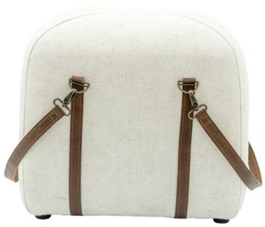 YHD White Denver Ottoman Pouf-2