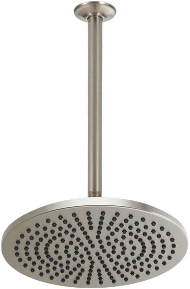 Brizo Essential™ Brilliance® Brushed Nickel 13.44" Ceiling Mount Shower Arm and Round Flange-1