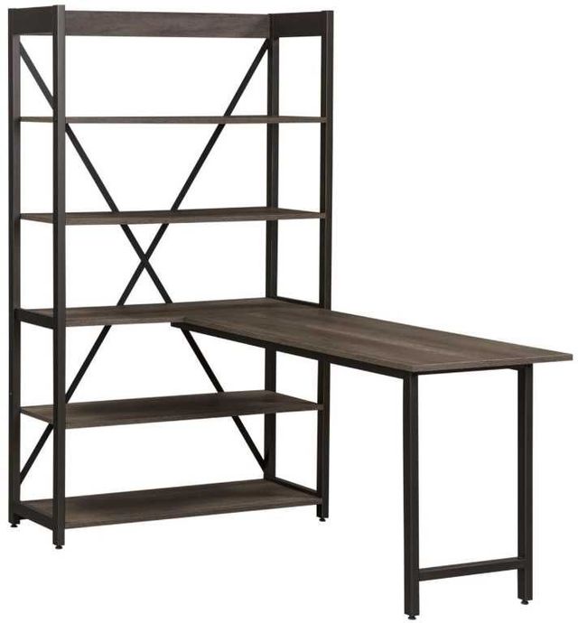 Liberty Furniture Tanners Creek Dark Pewter/Graystone Desk and Bookcase Set-0