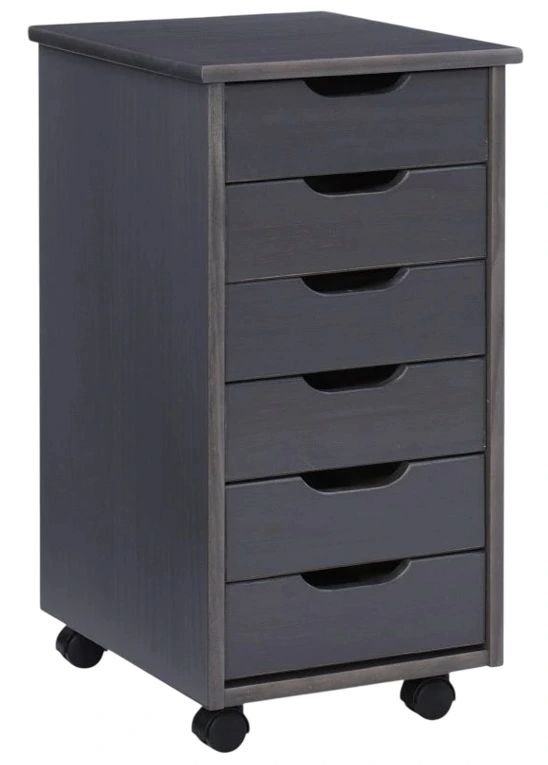 Linon Rudy Gray Rolling Storage Cart-0