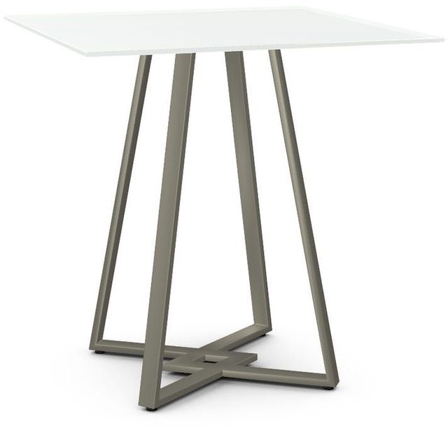 Amisco Customizable Dirk 36" White Glass Square Counter Height Table-0