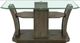 Elements International Dapper Glass Top Rectangular Coffee Table with Gray Base-2