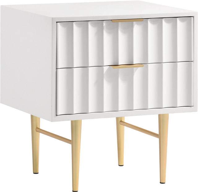 Meridian Furniture Modernist White Gloss Nightstand-1