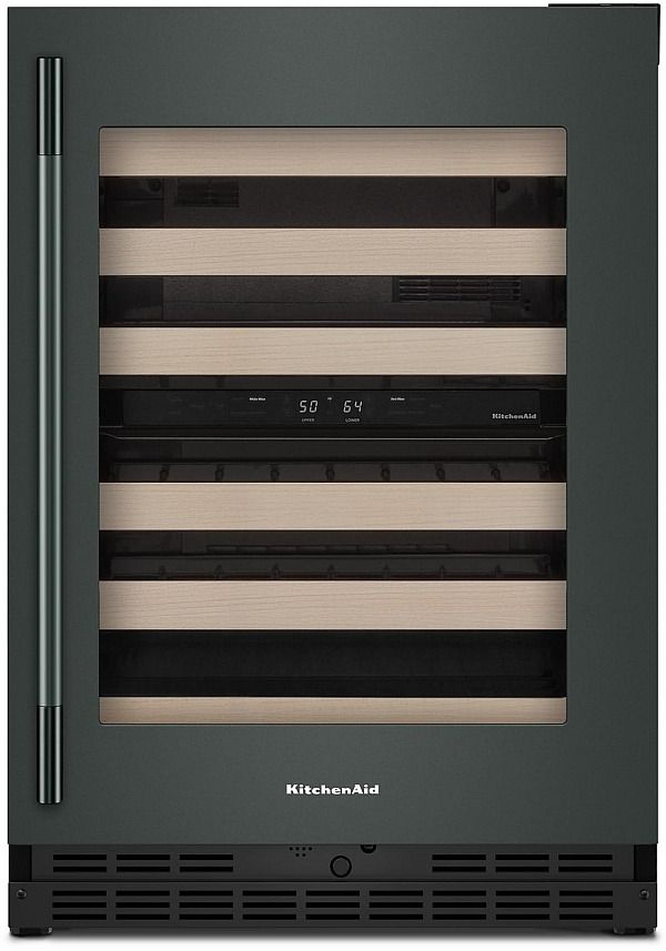 Kitchenaid® 24" Juniper Undercounter Wine Cooler with Full-Extension Wood-Front Racks-0