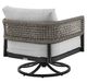 Armen Living Alegria Black/Gray Aluminum/Fabric Outdoor Swivel Chair-5