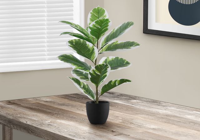 Monarch Specialties Inc. Green/Black 27" Artificial Potted Rubber-3