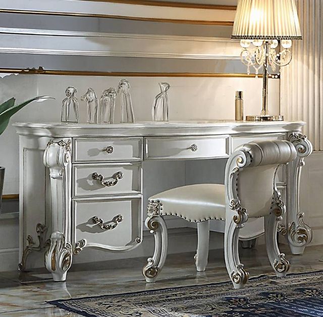 ACME Furniture Vendome Antique Pearl Vanity Desk-1