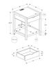 Monarch Specialties Inc. Black Oak 24" End Side Table with Black Metal Frame-2
