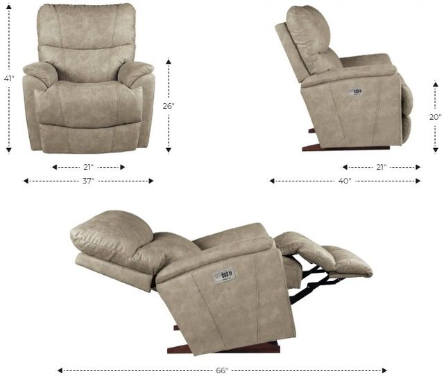 La-Z-Boy® Trouper Mink Power Rocking Recliner with Headrest-3