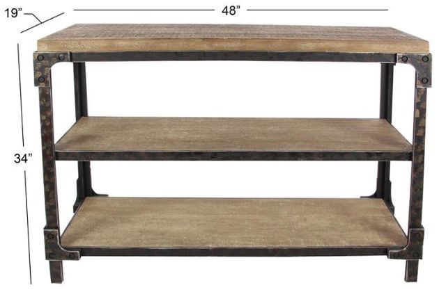 Deco Marche Brown Console Table with Black Base-2