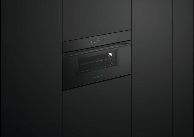 Fisher & Paykel Series 9 Minimal 30" Black Glass Compact Combination Steam Oven-4
