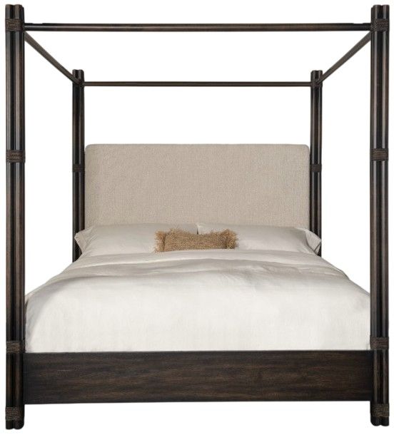 Hooker® Furniture Retreat Black Sand/Neo Cream King Upholstered Canopy Bed-2