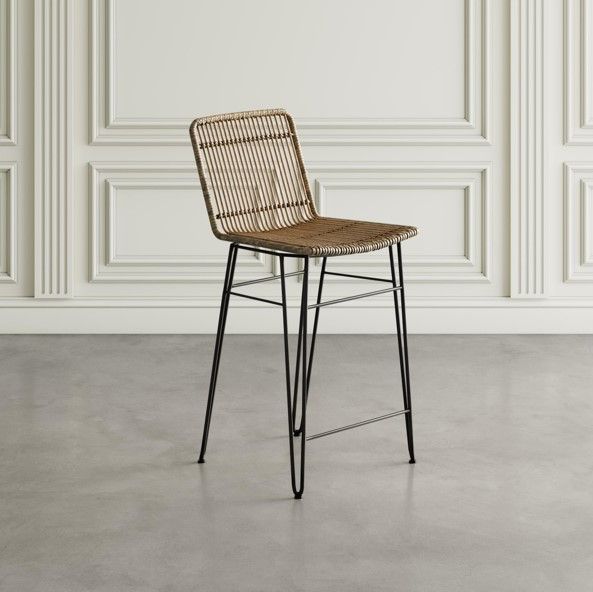 Jofran Inc. Weaver Black/Brown Hairpin Counter Stool-1