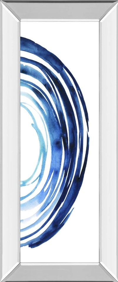 Classy Art Blue Vortex II by Grace Popp Mirror Framed Wall Art-0