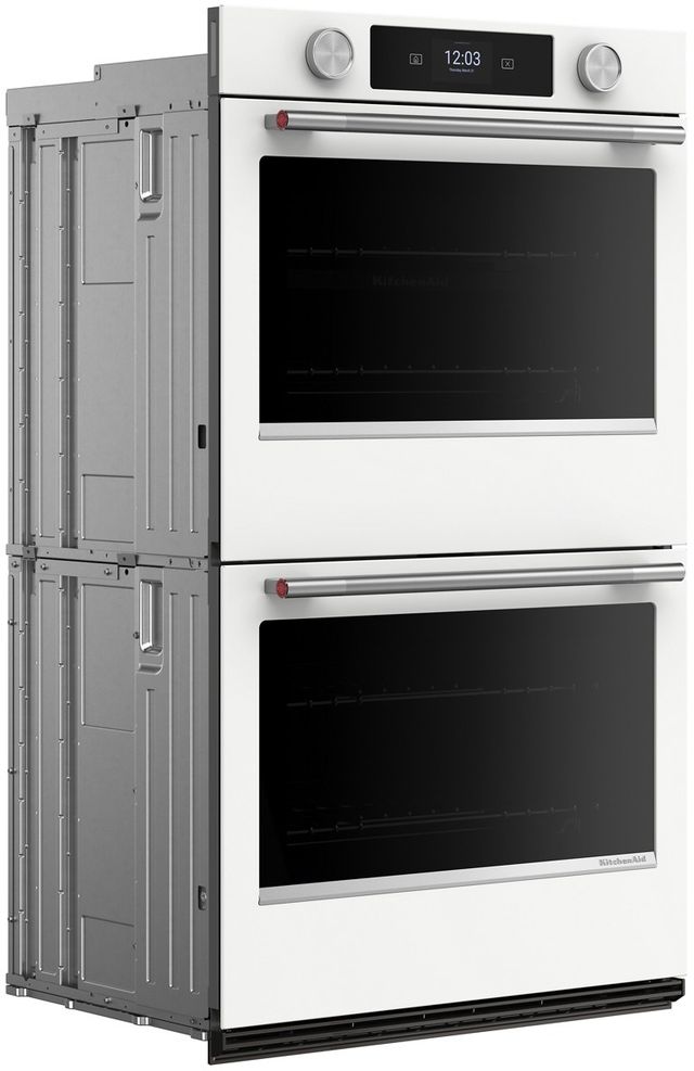 KitchenAid® 30" White Smart Double Electric Wall Oven with Assisted Cook Cycles-3