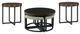 Steve Silver Co. Yukon 3-Piece Walnut Occasional Table Set with Ebony Base-0
