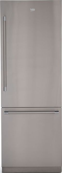 Beko 30 in. 16.4 Cu. Ft. Fingerprint-Free Stainless Steel Built In Counter Depth Bottom Freezer Refrigerator