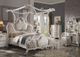 ACME Furniture Picardy Antique Pearl Upholstered Eastern King Canopy Bed-1