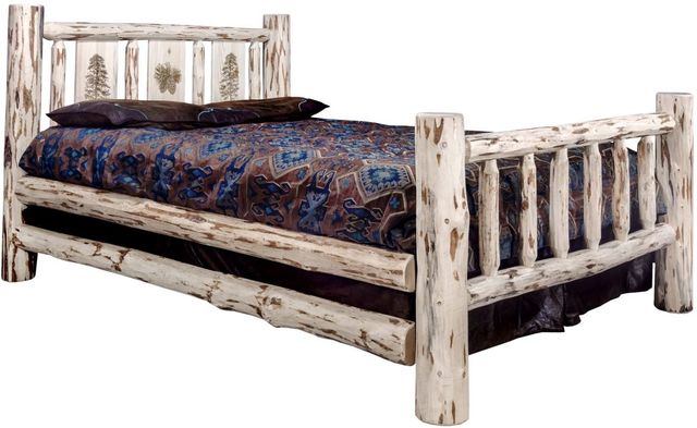 Montana Woodworks® Montana Collection Ready to Finish Full Bed with Laser Engraved Pine Tree Design-0