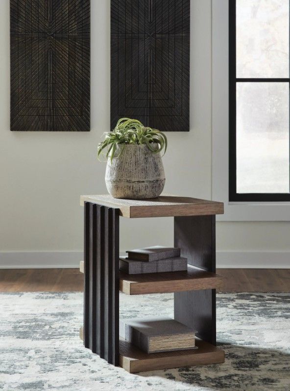 Signature Design by Ashley® Rylandyn Black/Light Brown Rectangular End Table-1