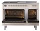 Ilve® Nostalgie II Noblesse 48'' Antique White Pro Style Dual Fuel Range with Chrome Trim-1