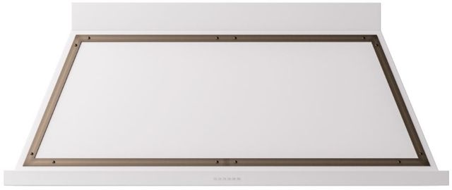 Ilve® Nostalgie II Noblesse 60" White Wall Mounted Range Hood with Burnished Trim-0