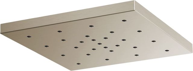 Brizo Essential™ H2Okinetic® Brilliance® Brushed Nickel Linear Square Single-Function Raincan Shower Head-0